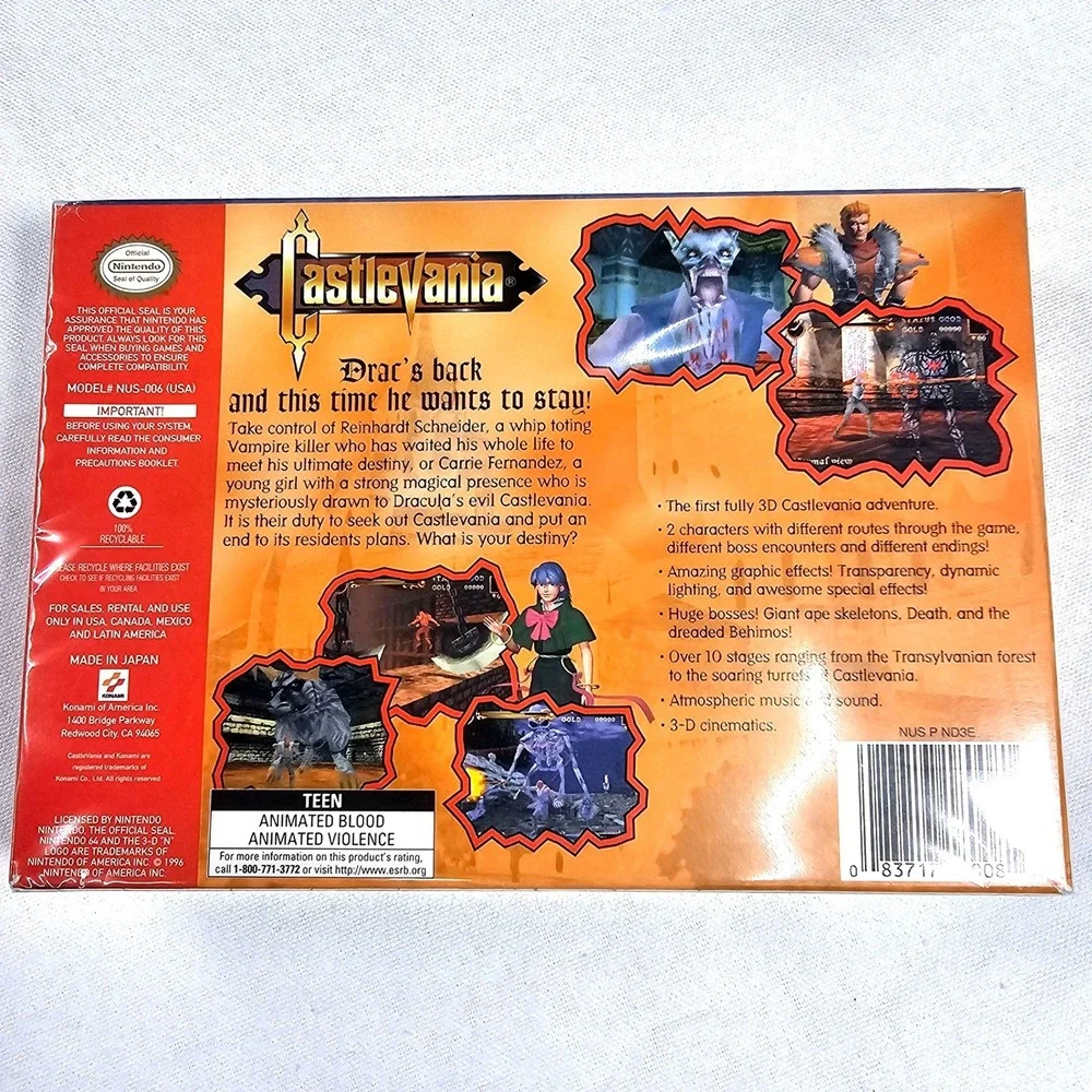 Konami Castlevania Nintendo 64 N64 Game Sealed‎ New Gold Seal
